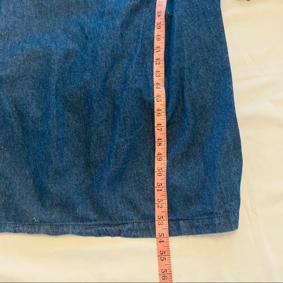 WOMENS COUNTRYWEAR CASUALS DENIM DRESS AND BLOUSE SET SIZE LARGE vintage Retro - Picture 4 of 14